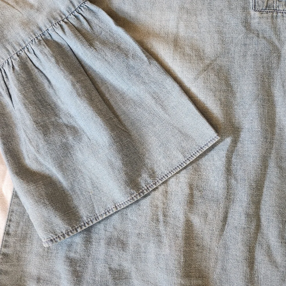 J.Crew Chambray Peasant Sleeve Top Women’s M Light Denim Tunic